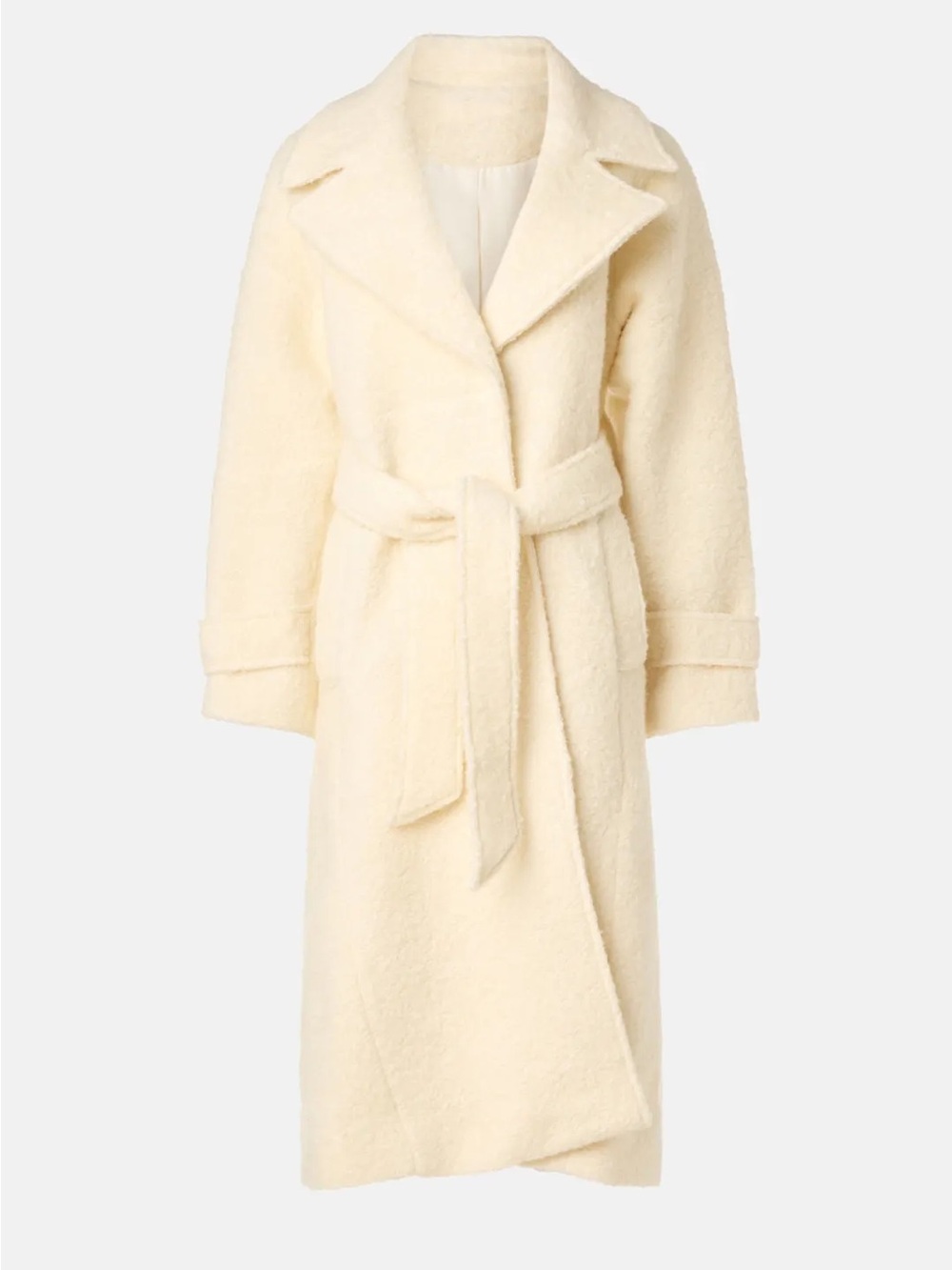Elegant Cream Belted Boucie Trench Coat - Classic Long Women's Coat